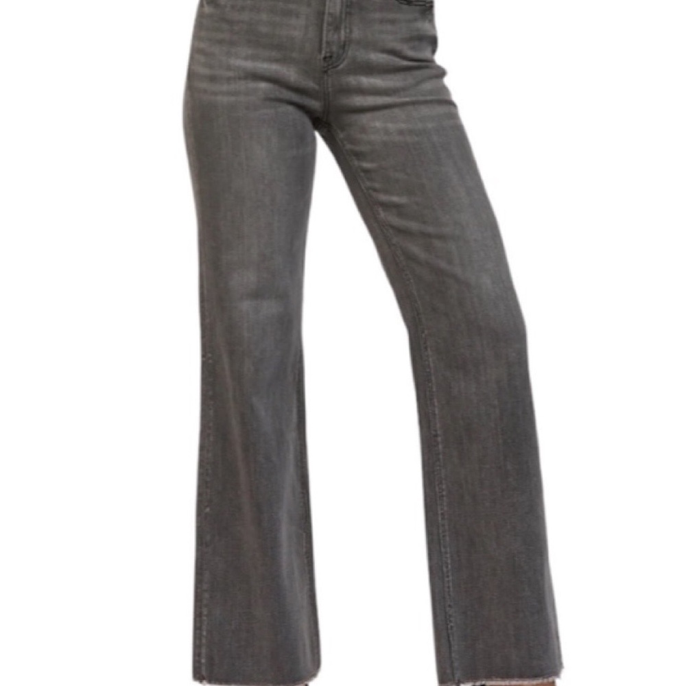 MICA DENIM Dark Grey Super Soft High Rise Wide Leg Jean Women's Size 26‎